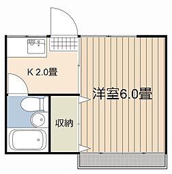第3住友ハイツ 1Kの間取図画像