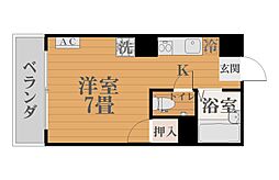 サンライズBLD ワンルームの間取図画像