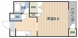 グリーンリブかすが ワンルームの間取図画像