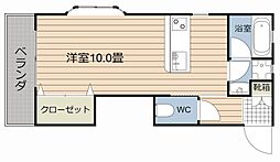 松島ハウス3 ワンルームの間取図画像