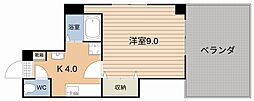 サンクトレゾール 1Kの間取図画像