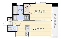 ネオアクシス高麗町 1LDKの間取図画像