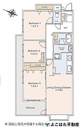 東急ドエルアルス永山2 3LDKの間取図画像