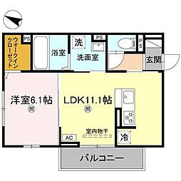 BRANSIA出町 3階1LDKの間取り