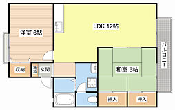 フォレストパーク 2階2LDKの間取り