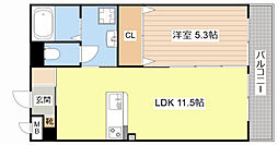 HCプレジオ草津新浜 1階1LDKの間取り