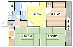 アルテミス 5階3DKの間取り