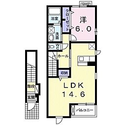 モンテ　グランデ　II 2階1LDKの間取り