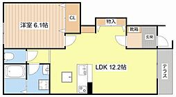プランドール 1階1LDKの間取り