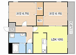 バローゼ8 1階2LDKの間取り