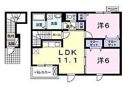 ＨＯＬＹＧＬＩＴＴＥＲ　Ｔ．Ｊ 2階2LDKの間取り