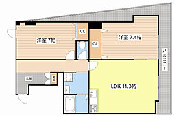 キングパレス東陽 505 5階2LDKの間取り