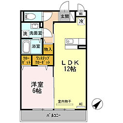サンセッテ21 2階1LDKの間取り