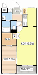 MaisonChateau・Mako 1階1LDKの間取り