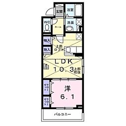 ベルジェ 2階1LDKの間取り