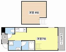 ウエストビレッジ 1Kの間取図画像