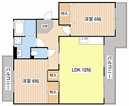 ハイエスト松栄2号館 2LDKの間取図画像