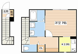 コーポ・クラージュ 1Kの間取図画像