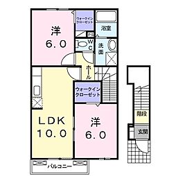 パディーポンド 2LDKの間取図画像