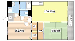 カルフール6 2LDKの間取図画像