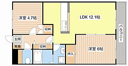 ピュアフレンド 2LDKの間取図画像