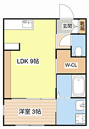ラウレア 1LDKの間取図画像