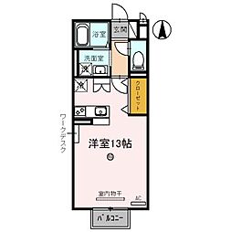コンフォールM ワンルームの間取図画像