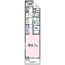 アロッジオ瀬田 1Kの間取図画像