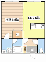 バーデーハイツ 1DKの間取図画像