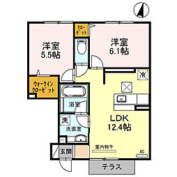 ソシアB 2LDKの間取図画像
