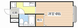 ジョイフル草津 1Kの間取図画像