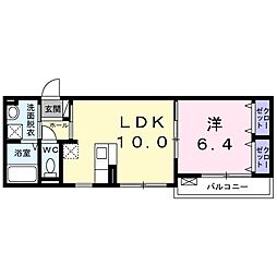 阪急京都本線 富田駅 徒歩33分の賃貸アパート 2階1LDKの間取り