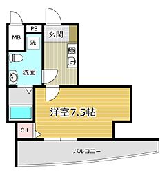 セレニテ高槻 1Kの間取図画像
