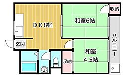メゾン富田 2DKの間取図画像