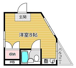高ビル ワンルームの間取図画像