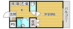 さつきビルさつきハイム 1Kの間取図画像