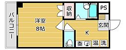 さつきビルさつきハイム 1Kの間取図画像