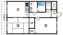 ルミエール 2DKの間取図画像