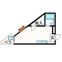 ハイツエレガンス ワンルームの間取図画像