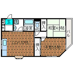 ファゼンダ宮野 2LDKの間取図画像