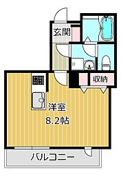 Mahaloha ワンルームの間取図画像