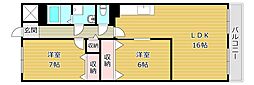 サンコーポ高槻ことぶき 2LDKの間取図画像
