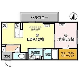 JR東海道・山陽本線 能登川駅 徒歩20分の賃貸アパート 3階1LDKの間取り