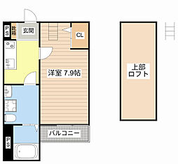 近江鉄道近江本線 貴生川駅 徒歩7分の賃貸アパート 1階1Kの間取り