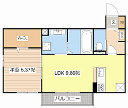 JR湖西線 比叡山坂本駅 徒歩9分の賃貸アパート 2階1LDKの間取り