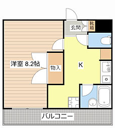JR東海道・山陽本線 南彦根駅 徒歩24分の賃貸マンション 3階1Kの間取り