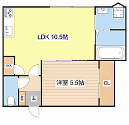 JR東海道・山陽本線 彦根駅 徒歩12分の賃貸アパート 2階1LDKの間取り