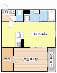 JR東海道・山陽本線 彦根駅 徒歩30分の賃貸マンション 3階1LDKの間取り