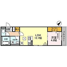 JR東海道・山陽本線 栗東駅 徒歩14分の賃貸アパート 1階1LDKの間取り