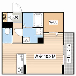 近江鉄道近江本線 彦根駅 徒歩14分の賃貸アパート 3階ワンルームの間取り